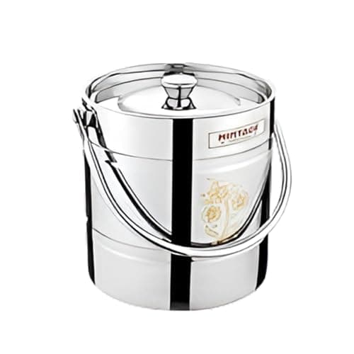 Mintage Milk Barni 9 Liters Stainless Steel Container | Storage Barni | Dolu Jar Ghee Dolchi | Strong Safe Durable Multipurpose Kitchenware Daily Use Platinum Laser Design