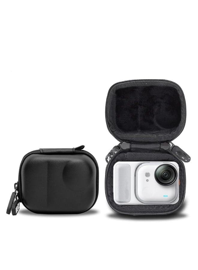 Portable Mini Organizer Bag for Insta360 Go Ultra Waterproof Storage Bag Protective Cover Storage Case PU Hard Shell (Black)
