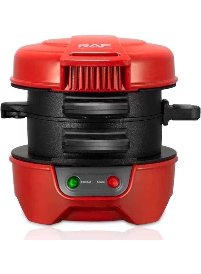 RAF R.666 Burger Maker 600W Electric Burger Machine With Non-Stick Coating, Fast Heating Technology, Easy Cleaning Design, Compact Countertop Cooker For Homemade Burgers, Sandwiches, Eggs And Breakfast Meals
