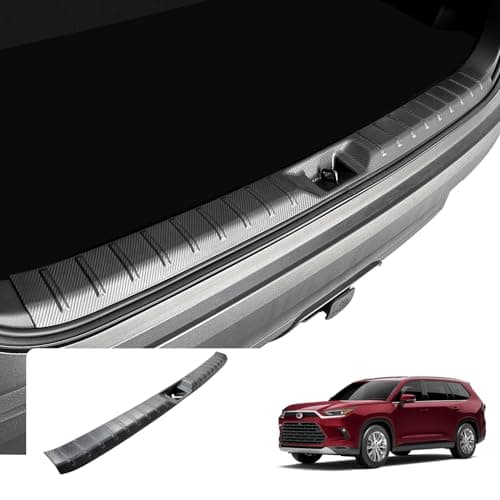 HOUCLEMIC Rear Trunk Bumper Protector for 2025 2024 Grand Highlander Accessories, Trunk Door Sill Protector for Toyota Grand Highlander Accessories 2024 2025, Carbon Fiber Pattern 2 PCs