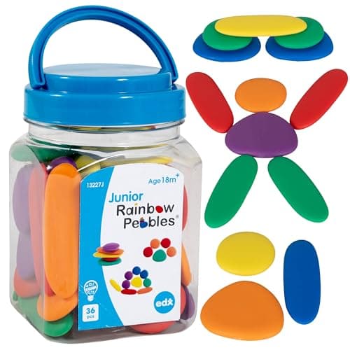 Rainbow Pebbles Junior Mini Jar Ages 18m The Original Sorting and Stacking Stones First Counting and Sorting Toy