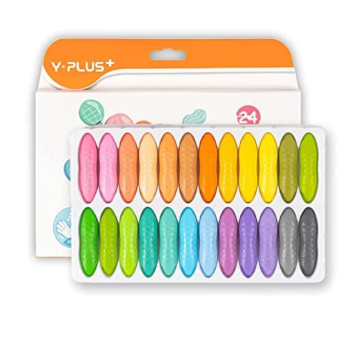 YPLUS Peanut Crayons for Kids 24 Pastel Colors NonToxic Washable Durable Easy to Grip Bright Colors Ideal for Toddlers Preschoolers Ages 18