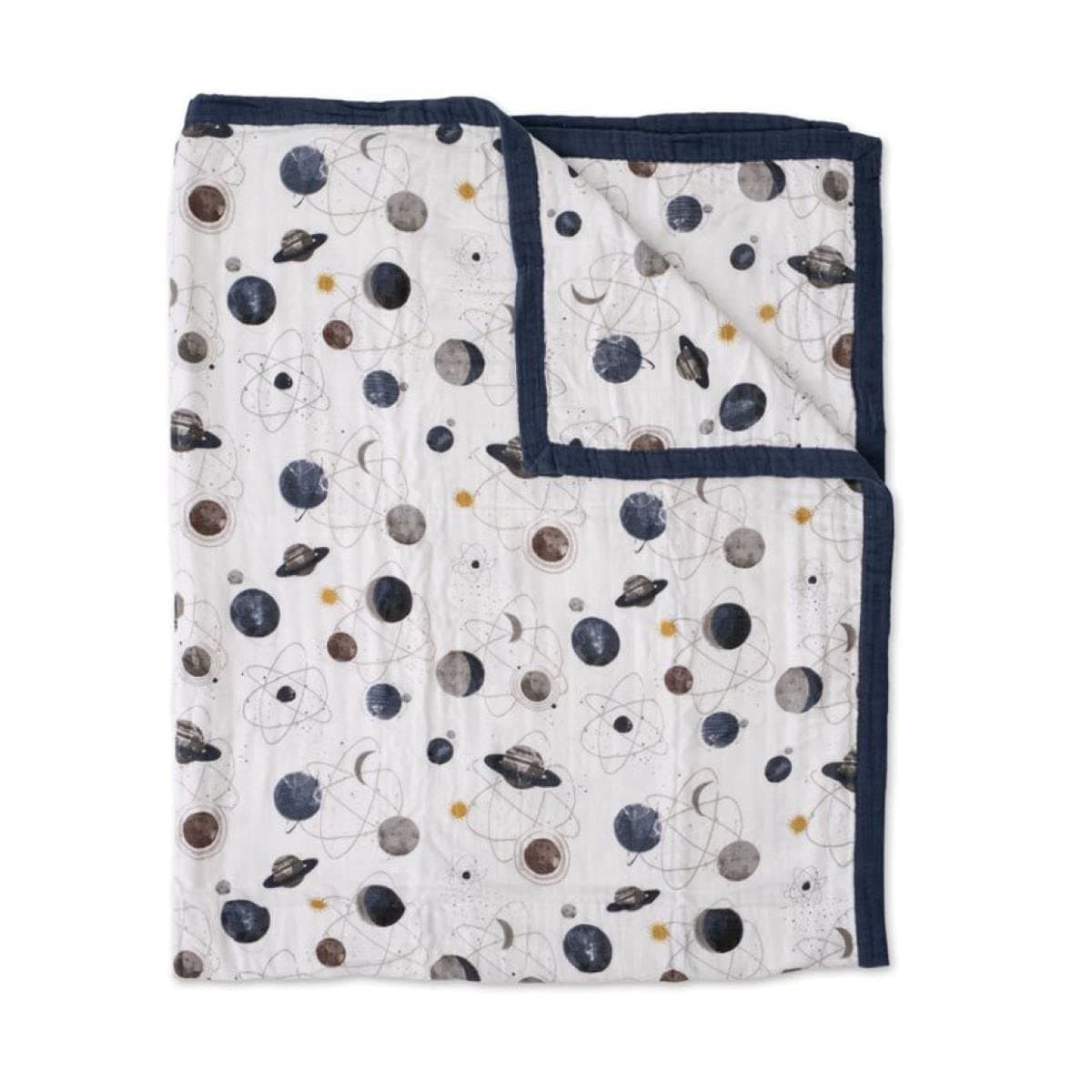 Little Unicorn Premium Quilted Throw Super Soft MultiLayered Muslin XL Blanket Great for Kids Families Planetary