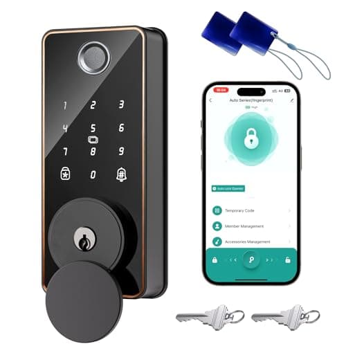 Keyless Entry Door Lock, Biquole Smart Lock with App Control, Fingerprint Door Lock, Electronic Keypad Deadbolt, Auto & One Touch Lock | Digital Smart Door Locks | Easy Installation | IP54 Waterproof