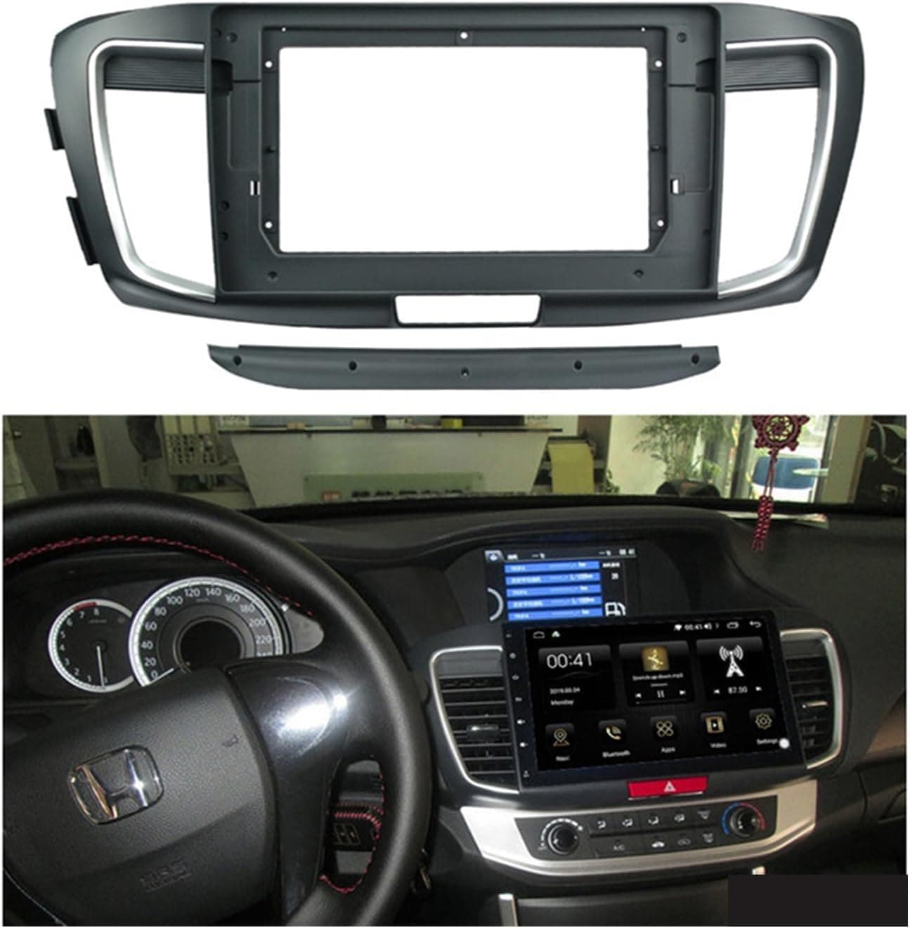 Bestycar 9'' Car Radio Stereo Dash Install Kit Fascia Panel Trim for Honda Accord 9TH 2014-2017
