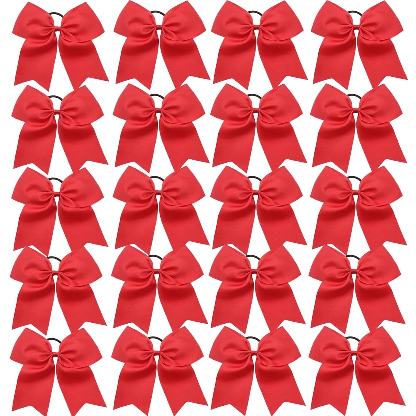 Hipcheer 20pcs 8 Large Red Cheer Bows for Girls Handmade Grosgrain Ribbon Hair Accessories for Teen Girls Softball Cheerleader Sports red2 Pack of 20
