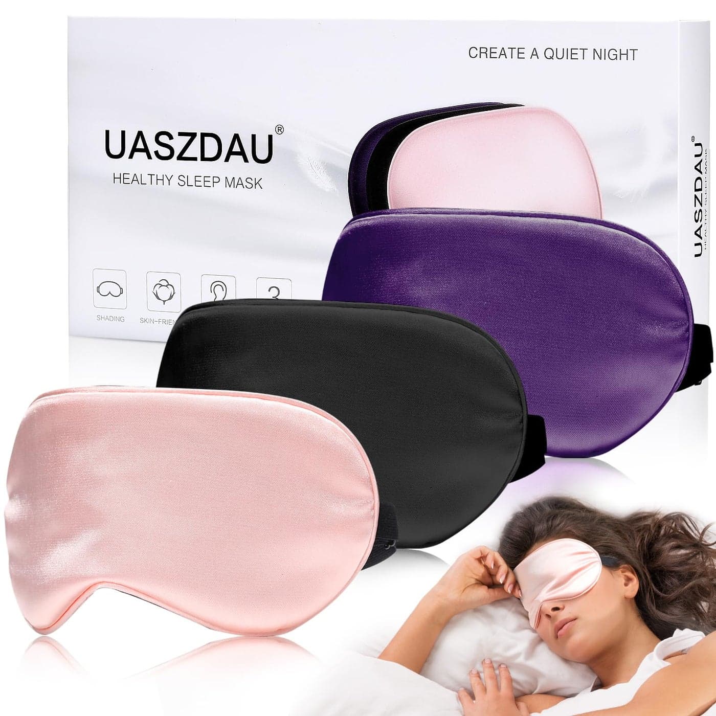 Eye Mask for Sleeping3 Pack Silk Sleep Masks for Women MenBlindfold for Travel on Airplane100 Pure Silk Eye Mask for Sleep with Adjustable Strip