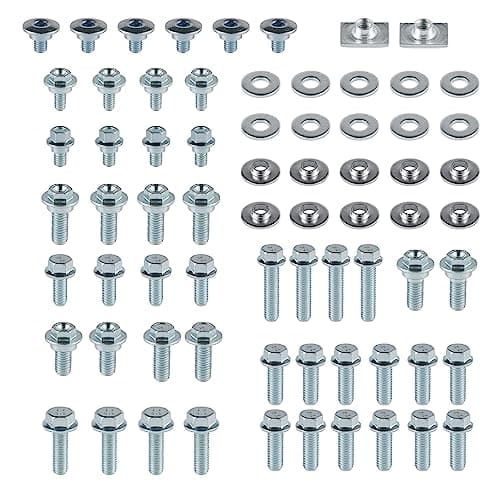 LivTee 70PCS Motorcycle Body Bolt Mounting Kits, for Plastics Seat Fenders Shrouds Fasteners Compatible with CR85 CR125 CR250 CR500 & CRF150 CRF250 CRF450 R Models CRF150R CRF250R CRF450R - White