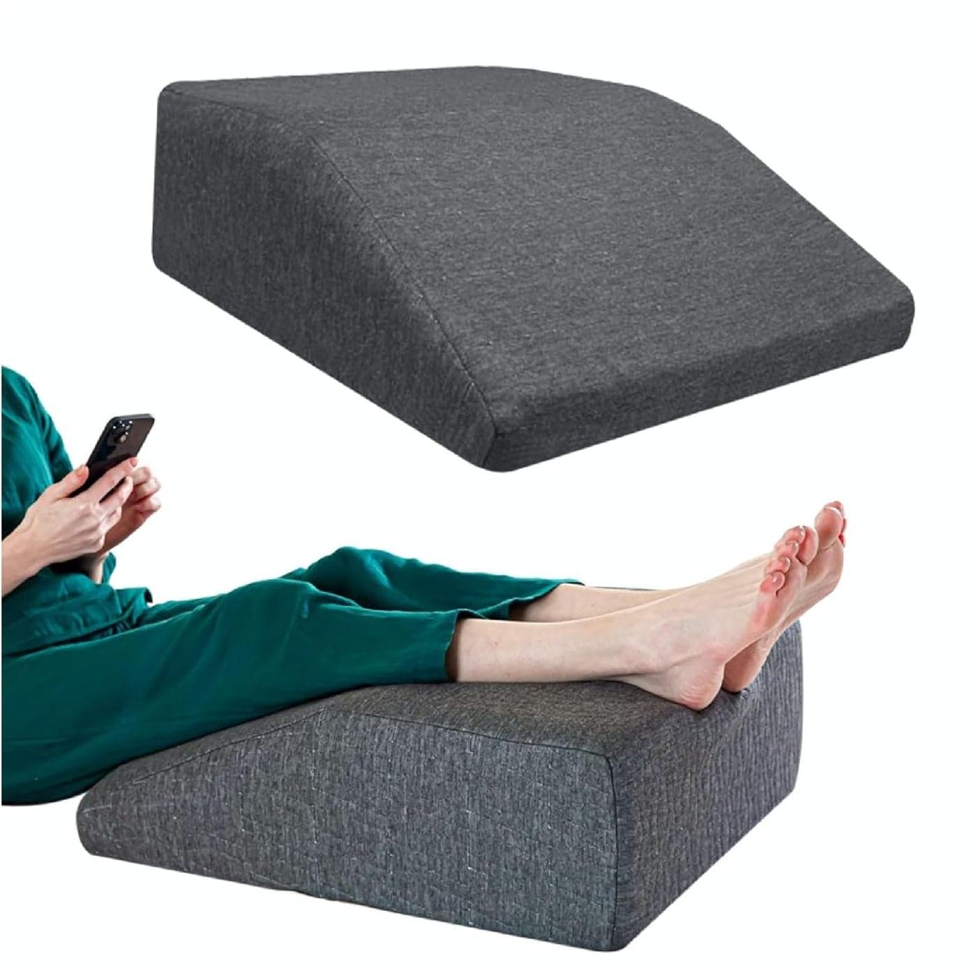 The White Willow Wedge PillowLeg Elevator Pillow for Leg SupportLeg Pain Relief PillowLeg Wedge Cushion Leg Pillow for SleepingLeg Elevation Pillow for Varicose Veins SurgeryHR Memory Foam