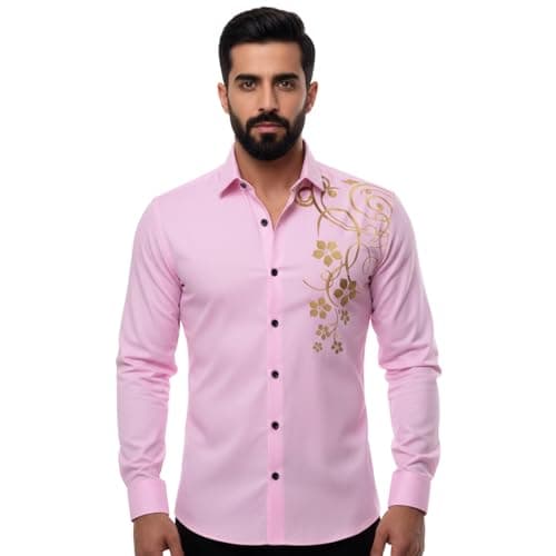 Bellstone Men's Solid Lustre Cotton Regular Fit Full Sleeve Collared Neck Casual Shirt for Men Stylish Latest | Lightweight Breathable Fabric |Stylish Solid Shirt for Office & Everyday Wear