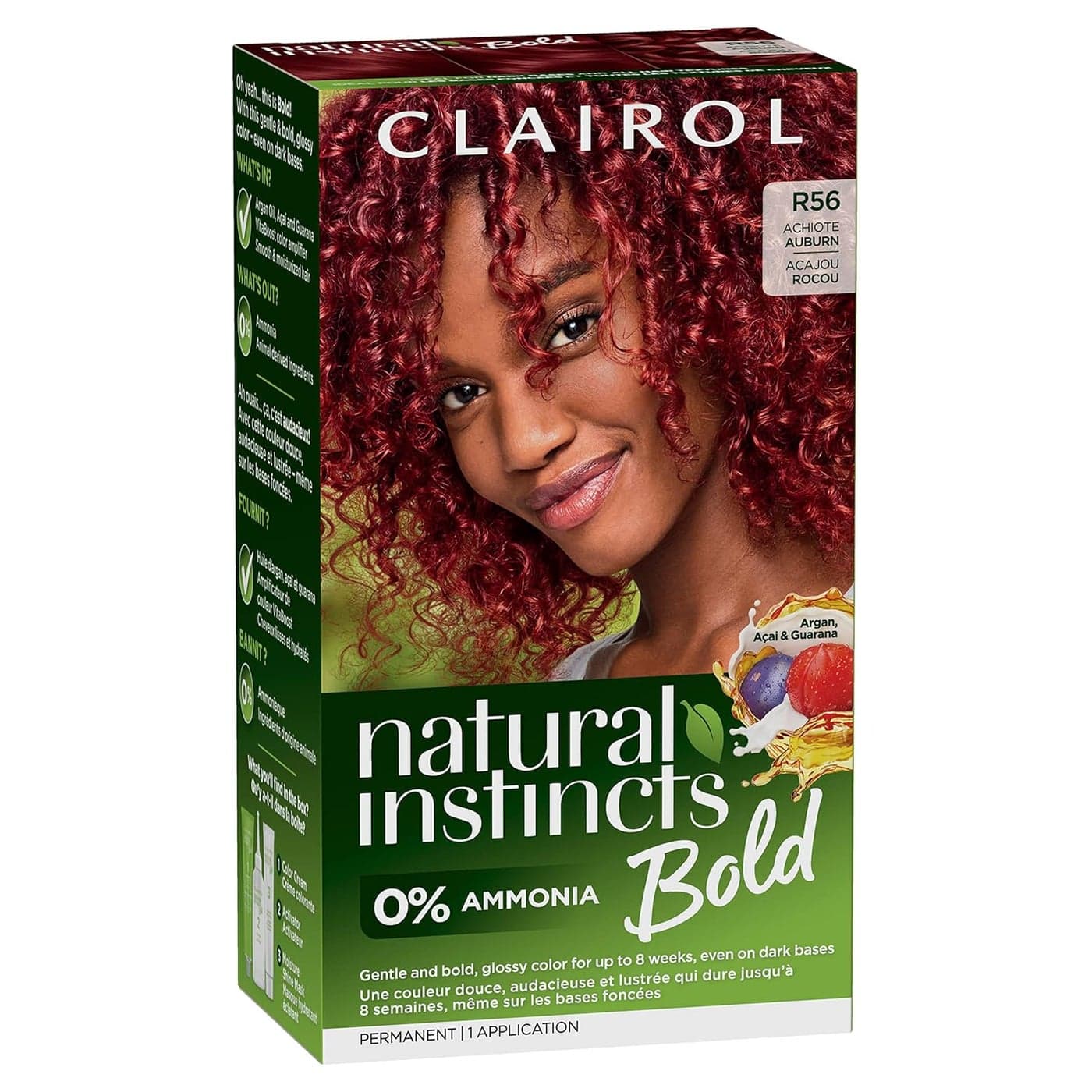 Clairol Natural Instincts Bold Permanent Hair Dye R56 Achiote Auburn Hair Color Pack of 1