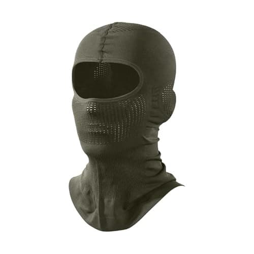 Lightweight Motorcycle Balaclava for Men and Women Ski Face Mask with QuickDry Lining for Skiing Cycling Hiking Army Green
