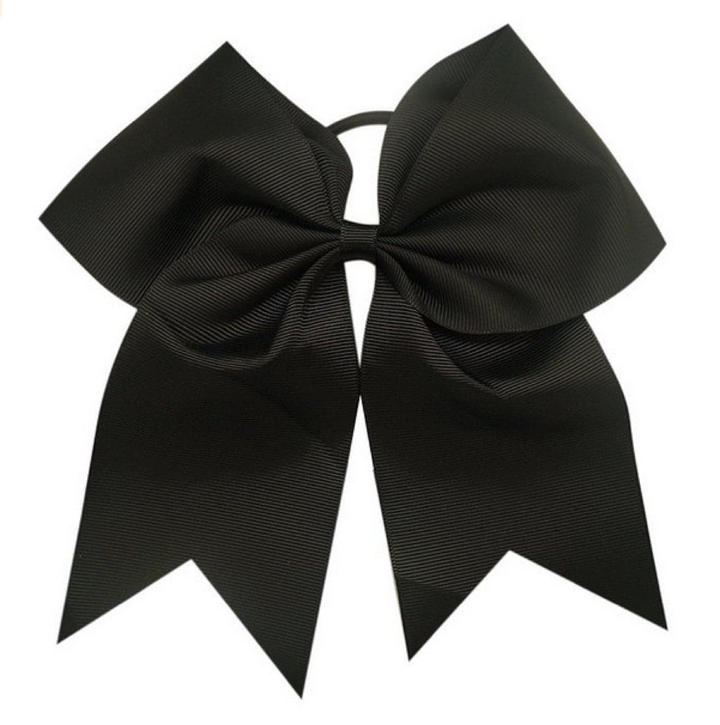 Kenz Laurenz Cheer Bows Black Cheerleading Softball Gifts for Girls and Women Team Bow with Ponytail Holder Complete your Cheerleader Outfit Uniform Strong Hair Ties Bands Elastics 1