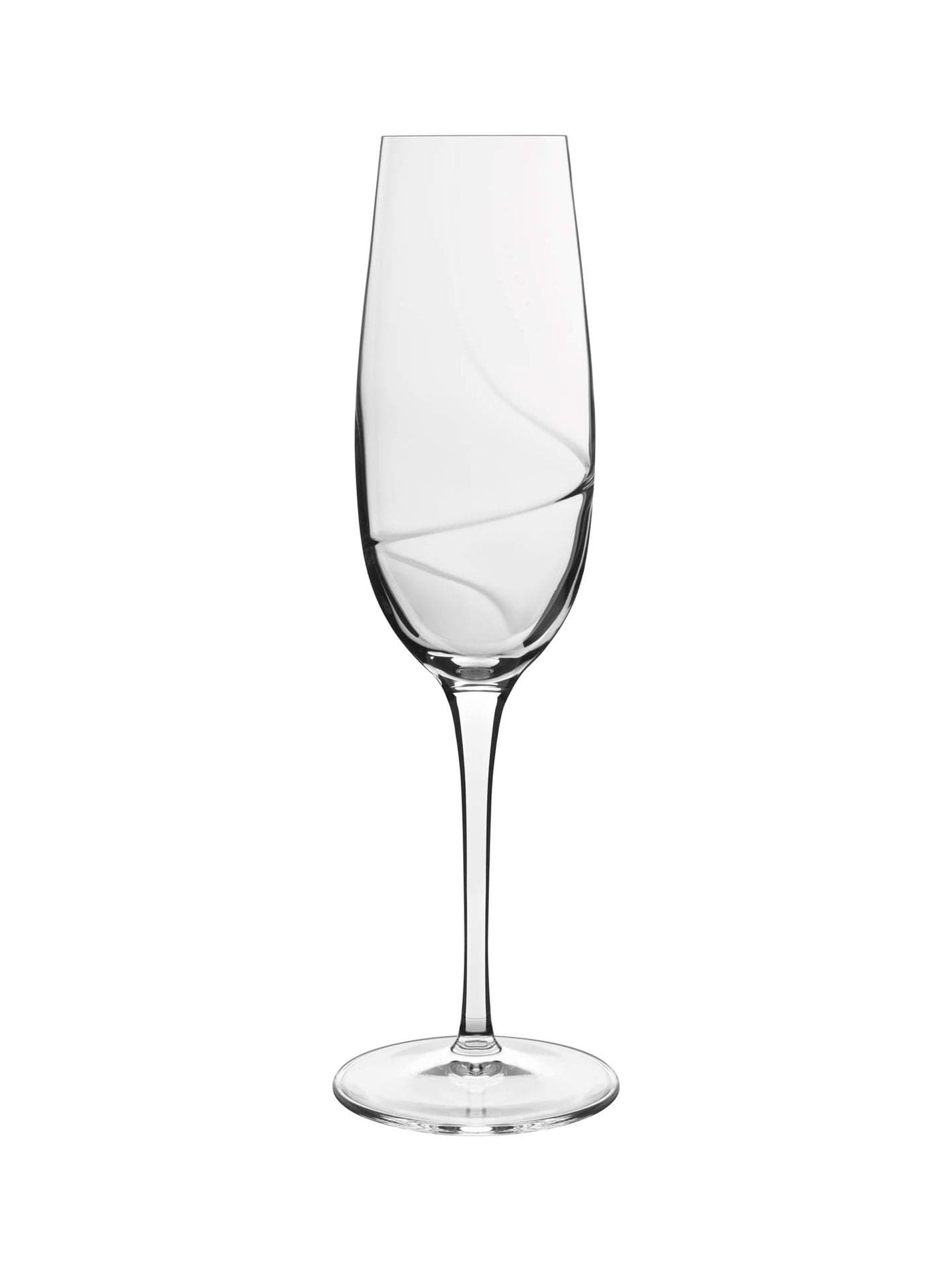 Luigi Bormioli Aero 8 oz Flute for Sparkling WineChampagneProseccoCavaLambrusco Glasses Set Of 6 Ultra Clear Glass Laser Cut Rim LeadFree Elegant Drinking Glassware