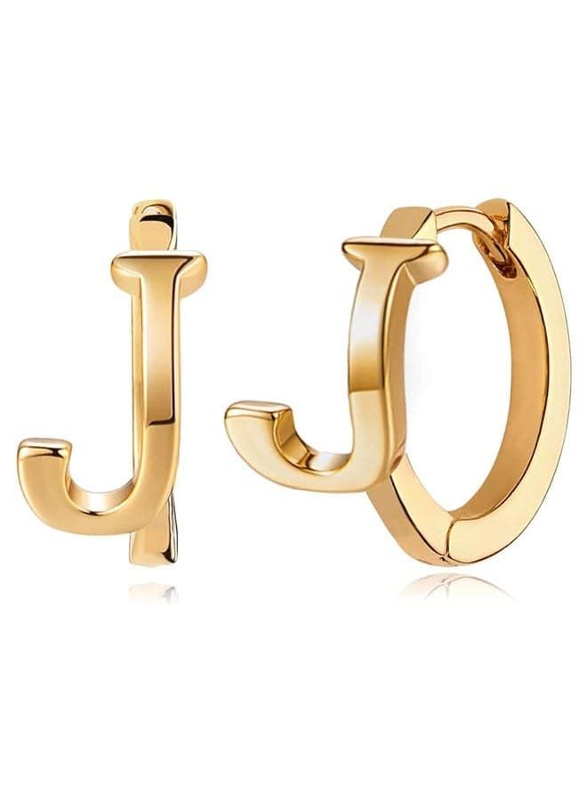Women Huggie Hoop Earrings Gold Initial Sleeper 14K Gold Filled Small Simple Delicate Handmade Hypoallergenic Personalized Jewelry Gift - 26 Letters