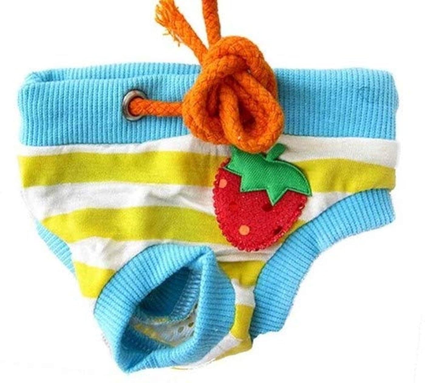 KUTKUT Adorable Reusable Washable Striped Print Dog Female Diapers| Reusable Cover Up Sanitary Panties for Small Female Girl Dogs in Heat Season (Size: L, Waistline: 35cm - 45cm)