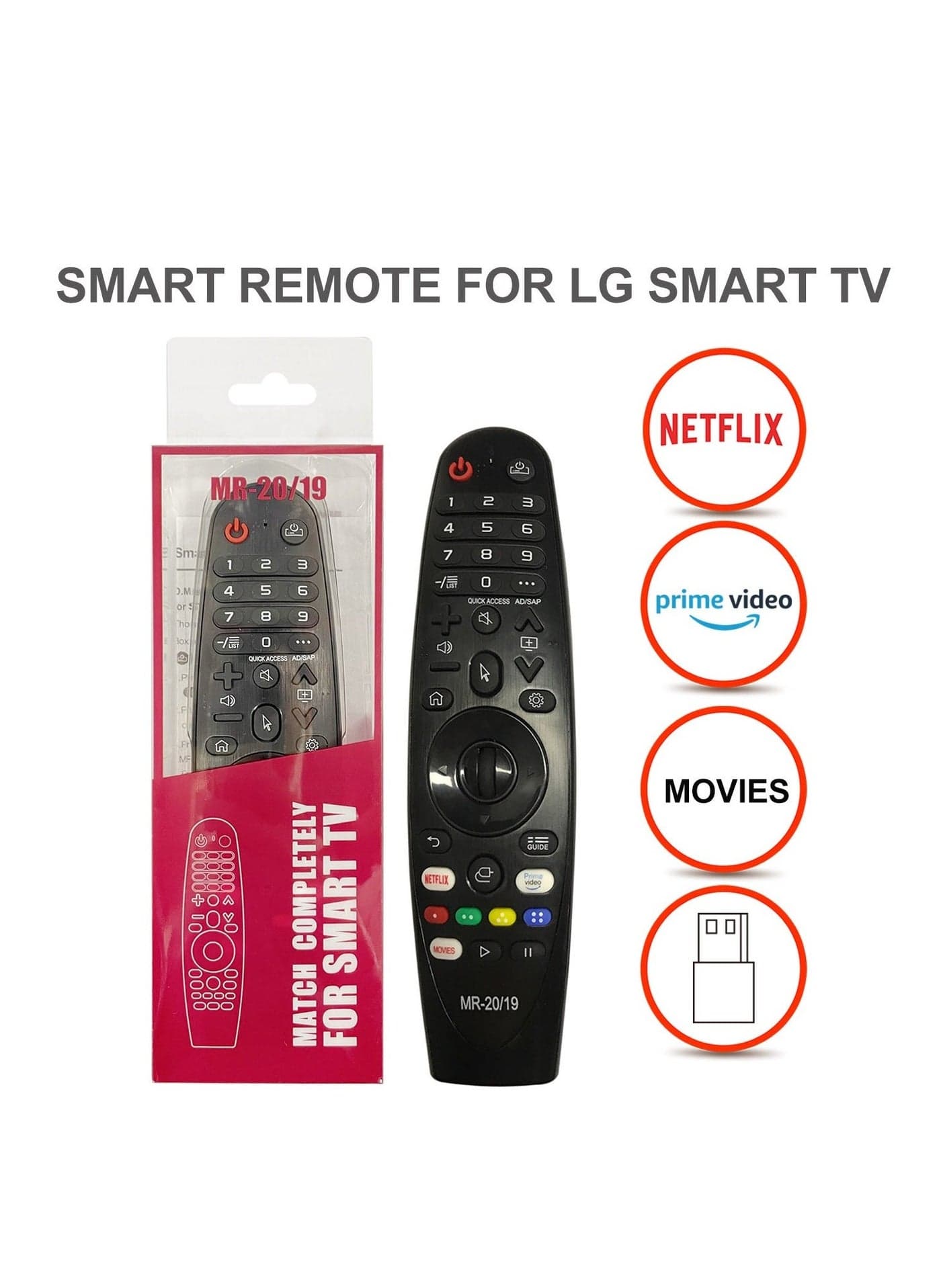 LG Smart TV Magic Remote Control With USB Receiver (MR-20/19)