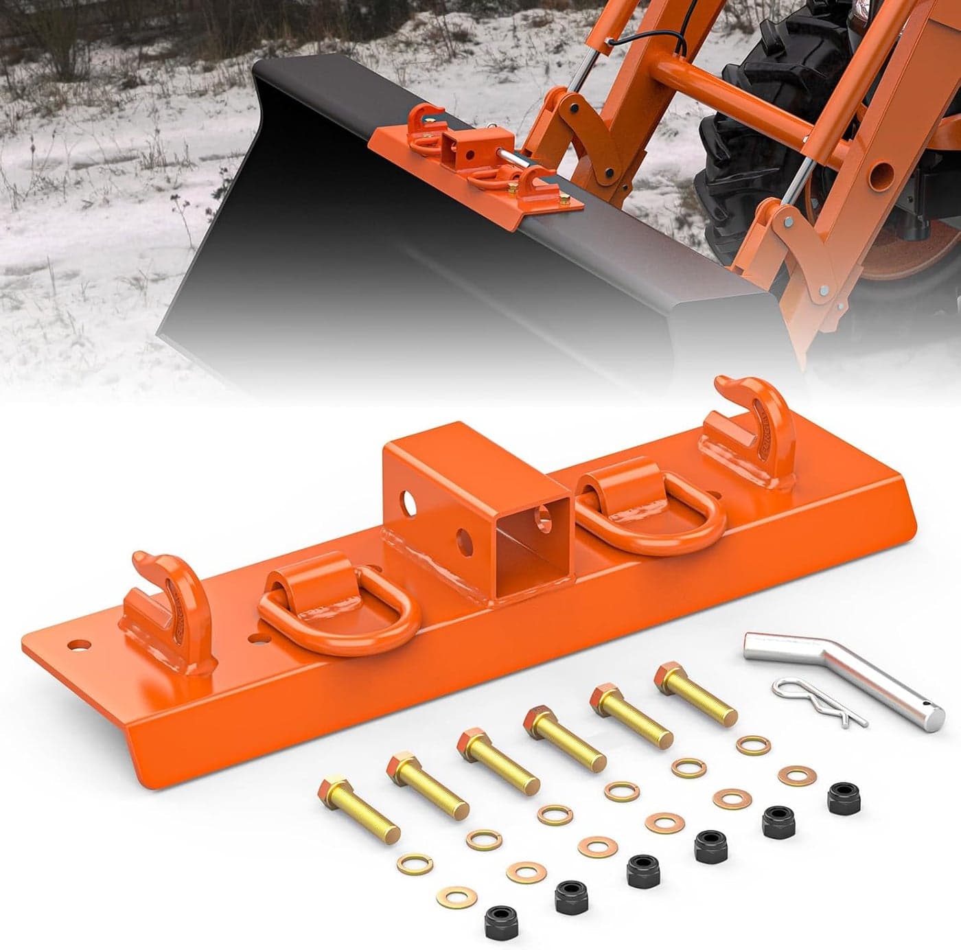 Sulythw Tractor Bucket Hooks with 2” Receiver - Bolt on Grab Hooks