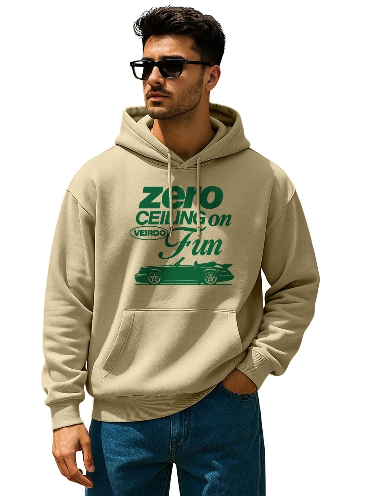 Veirdo® Polycotton Spun Oversized Fit Hooded Sweatshirt Full Sleeves Front Chest Graphic Printed Drop Shoulder Jumper Hoodie for Men (OS_HD_VD_ZCF_SB_XL)
