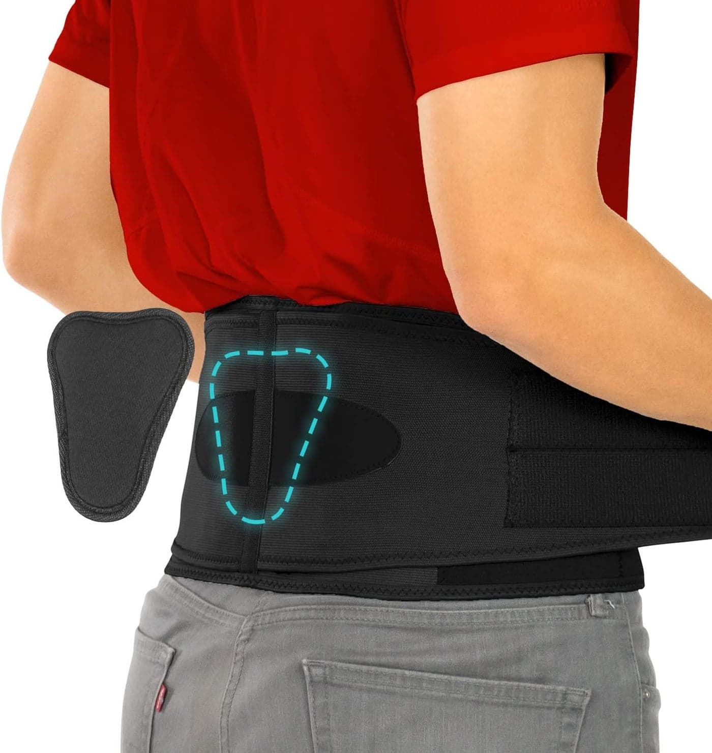 Vive Lower Back Support Brace for Men Women Dual Adjustable Lumbar Belt for Heavy Lifting Herniated Disc Sciatica Scoliosis Thoracic Pain Relief Compression Posture Device for Work or Home