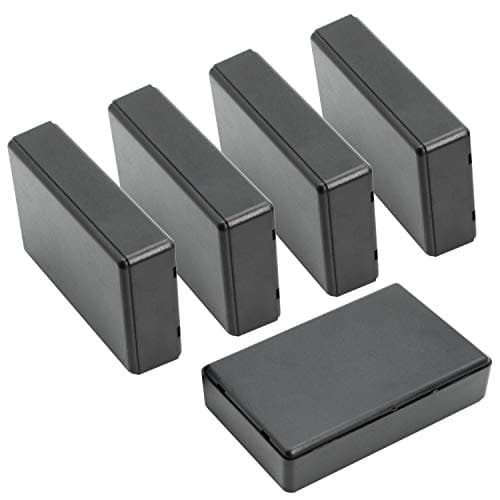 LeMotech Project Box, 5 Pieces ABS Electrical Box Small Junction Box for Electronics PCB Case,Electronic Hobby Box Black, Outside Size 3.6 x 2.3 x 0.9 inch (92 x 58 x 23 mm)