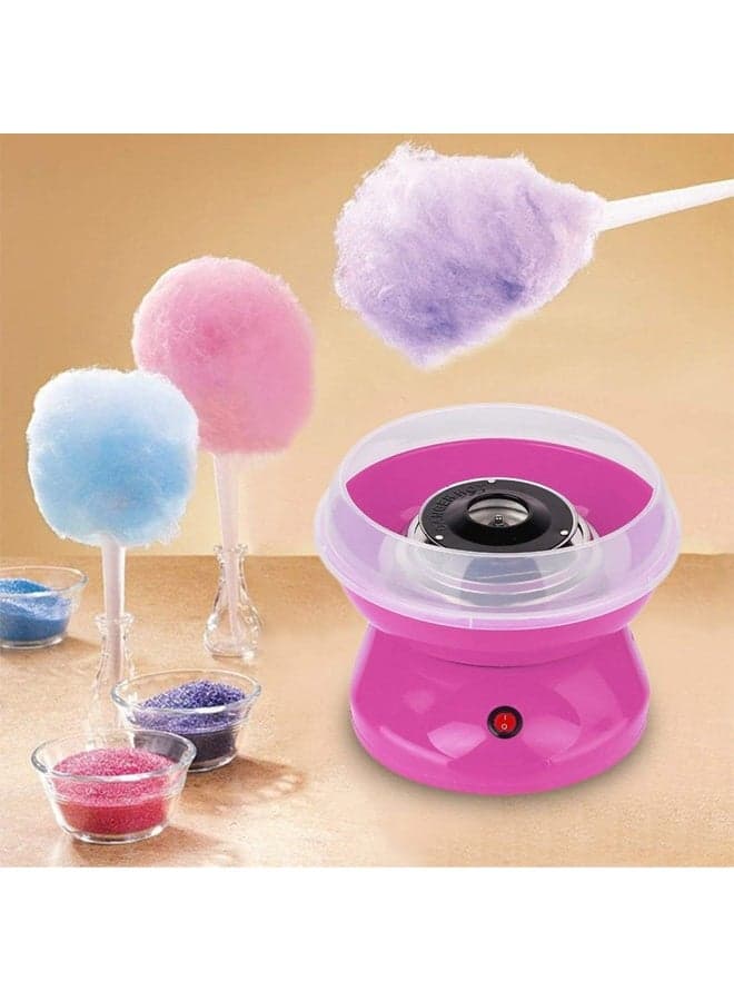 Electric Cotton Candy Machine, Portable Cotton Candy Diy Machine, Home Non-Stick, High Temperature Resistant, With Large Splash Guard, With Heat Dissipation Base, Suitable For Family Gatherings And Celebrations, Pink