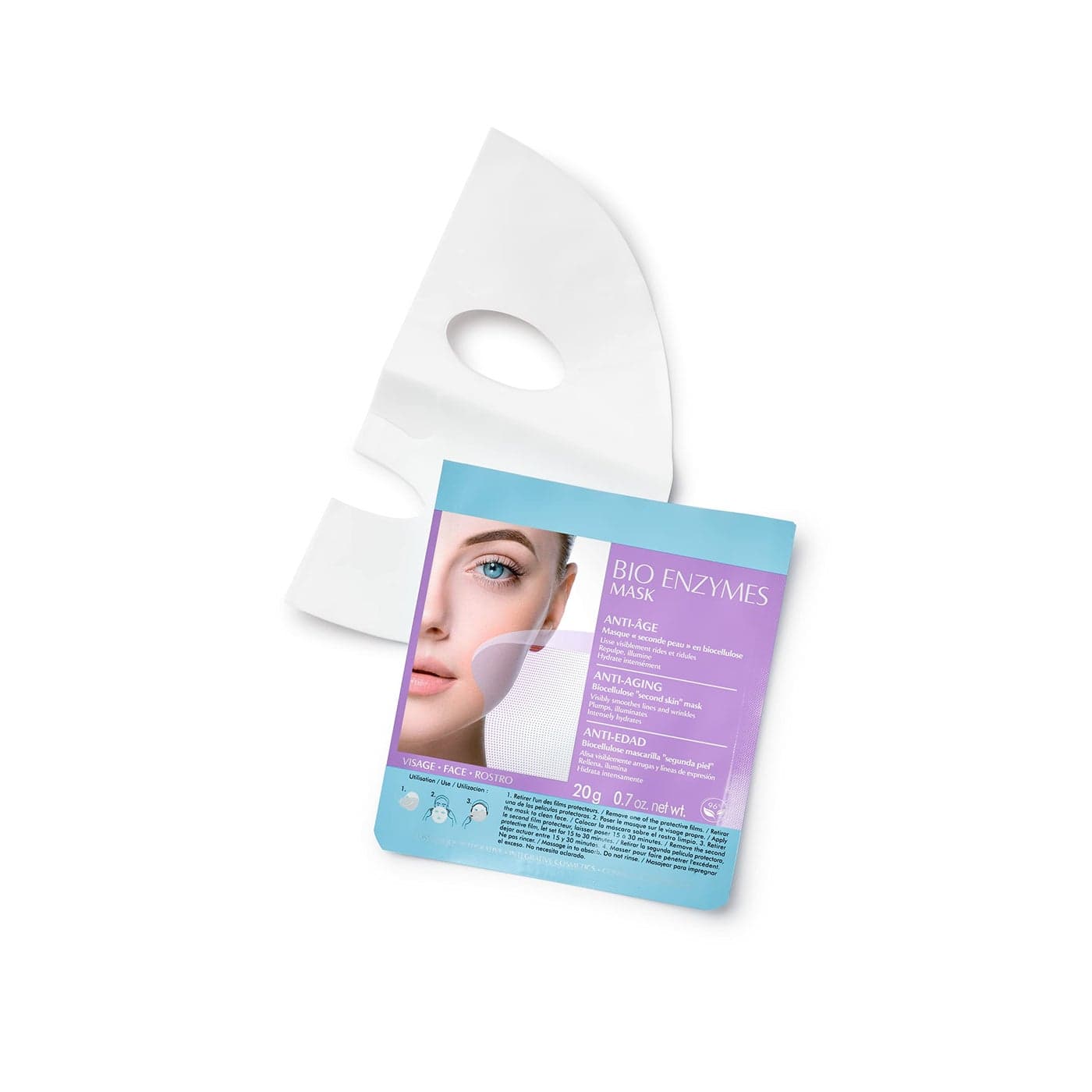Talika Bio Enzymes AntiAgeing Mask Smoothing AntiAgeing Face Mask Biocellulose Moisturising Mask Second Skin Effect Beauty Sheet Mask 12g