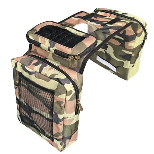 Vanlison ATV Tank Bag Saddle Bag Waterproof Motorcycle Bag Compatible with Snowmobile Sportsman Scrambler FourTrax Grizzly UTV Hanging Storage Bag Camo Brown