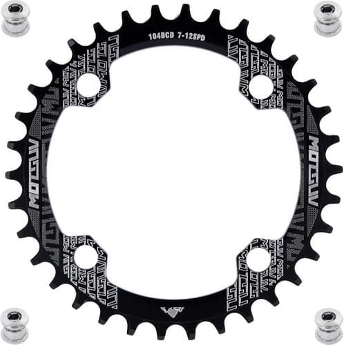 YBEKI Pro-Grade 104BCD Chainring (30-52T) CNC 7075-T6 Aluminum Narrow-Wide MTB/Road Round Oval Bike Chainwheel | Shimano/SRAM 8-11 Speed Compatible | 573MPa Strength (Black Round, 32T)