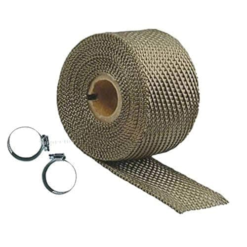 Supremechoice Bike Bullet Slinecer Wrap With Clamp Heat Shield Bike Exhaust Silencer Wrap 3 Meter Golden for Royal Enfield Thunderbird 350 T-1