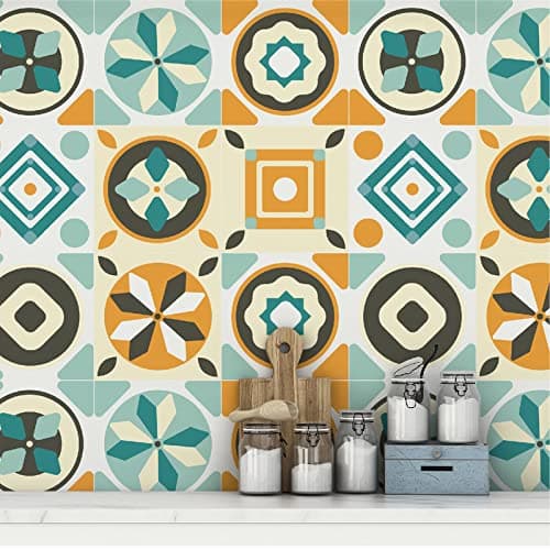 MOSAICOWALL DIY Decorative Wall Tile Stickers 6" x 6" Inch (Pack of 36) - Style 12