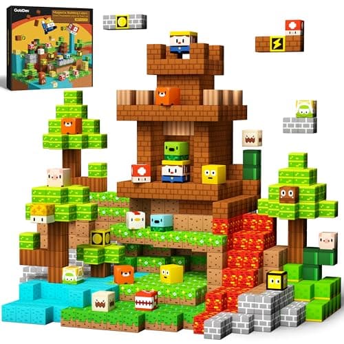 GobiDex 100PCS Magnetic Blocks Kids Building Toys for Boys Girls 3 GameBased Build MagWonder with Magnet Construction Toys STEM Sensory Gift for Birthday 1 inch