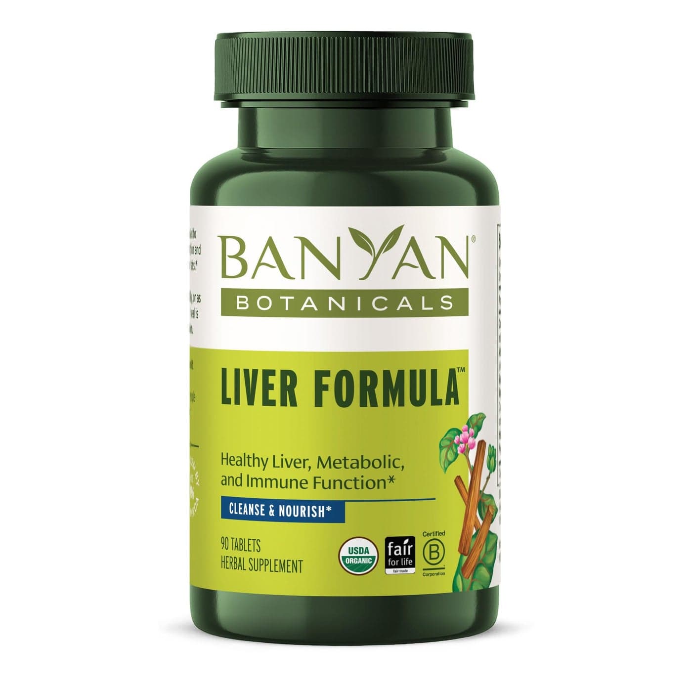 Banyan Botanicals Liver Formula USDA Organic 90 Tablets Cleansing Bitter Herbs to Detoxify The Liver Gallbladder