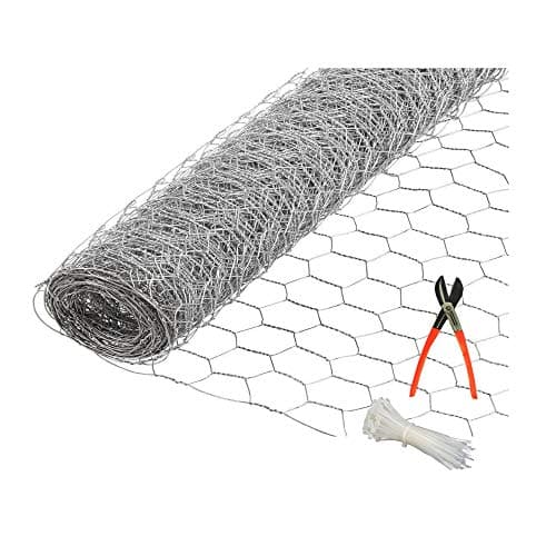 SAI PRASEEDA Chicken Poultry Wire Garden Fencing Iron Net Anti Bird 28Inches/50 Feets Netting Uv Stablized with 1 Cutter,100 PVC Wire Tags