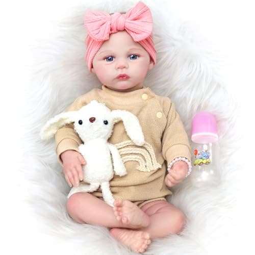 ECORELF Reborn Dolls Set with Gift Box for Kids Age 3 20 Inch Silicone Lifelike Baby Dolls Soft Realistic Girl Doll and Accessories Suitable Companionship and Collecting