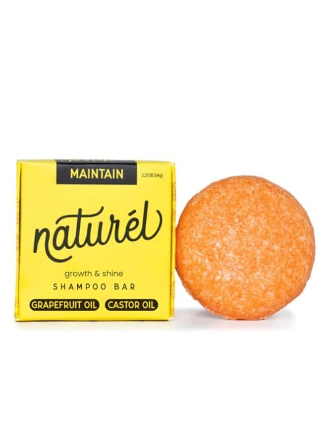 Naturel Maintain Shampoo Bar with Castor Oil and Grapefruit Oil for Hair Growth and Shine Vegan Zero Waste Cruelty Free Made in USA