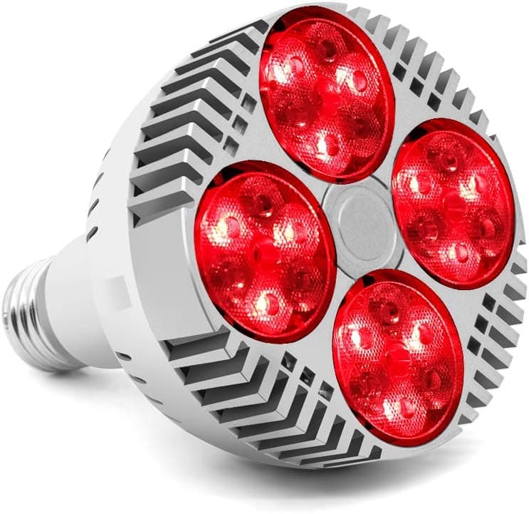 Red Light Therapy Lamp 48W 24 LED Deep Red Light Bulb 670nm 850nm 1 Count