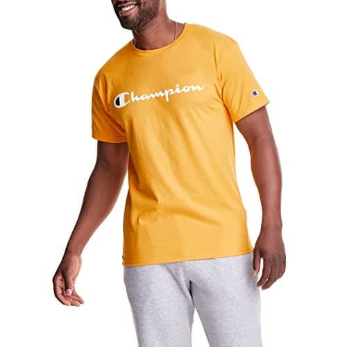 Champion Men's Classic Jersey Script T-Shirt, Team Gold2, Small
