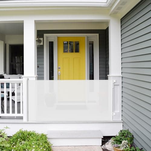 Babepai Retractable Baby Gates Extra Wide 72 Wide x 34 Tall Dog Gates for Stairs IndoorOutdoor Use Child Gates for Doorways Deck Porch Hallways Patio White