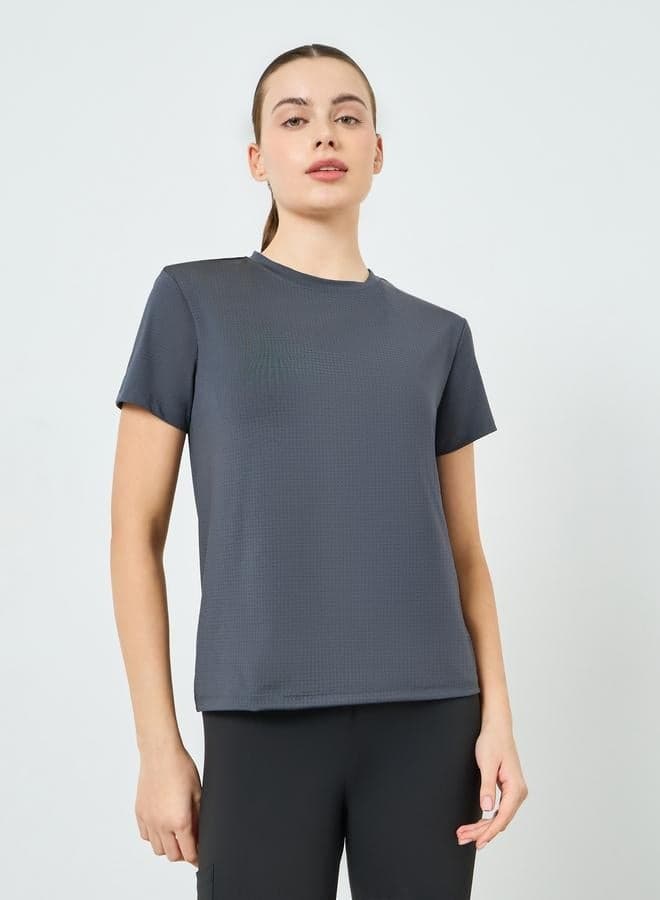 Pack of 2 - Textured Basic Short Sleeve Top — XL