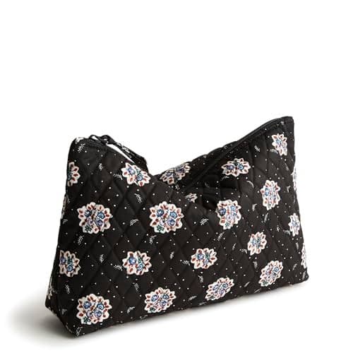 Vera Bradley Premium Cotton Large Pouch, Feathery Bouquets