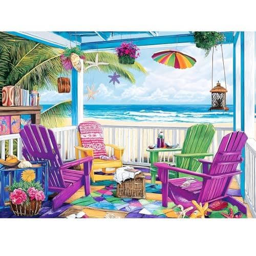 300 Piece Puzzle for AdultsJigsaw Puzzles 300 Pieces Seaside Scenery Puzzle for Kids Adult Senior Beach Jigsaw Puzzle for Adults 300 Pieces Challenging Puzzles Family Activity Game Nights Gifts