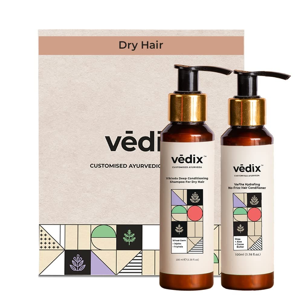 Vedix Shampoo and Conditioner Combo Vikleda Shampoo For Dry Hair No Frizz Hair Conditioner Ayurvedic Shampoo Conditioner 100 ml 100 ml