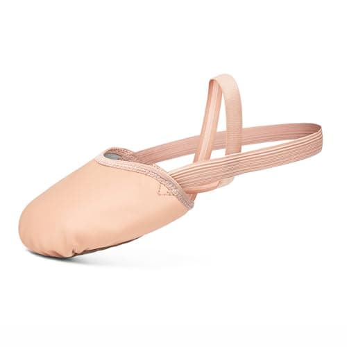 Stelle Leather Half Soles Dance Shoes Womens Lyrical Pirouette Turners Dance Shoes for Turning (Girls/Boys/Men/Adult) (Ballet Pink, 9/10)