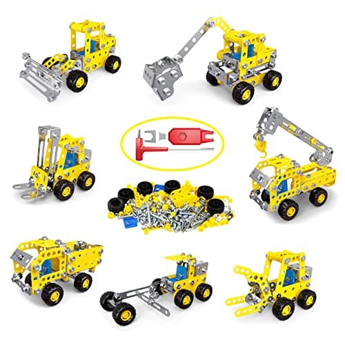 Ferthor Fun 7 in 1 STEM Toys,Creative Set for Boys Age 8-12,Learning Engineering Kids Building Blocks Model Kits,Metal Construction Toys for Kids 8 9 10 11 12+ Year Old(180PCS No Motor)