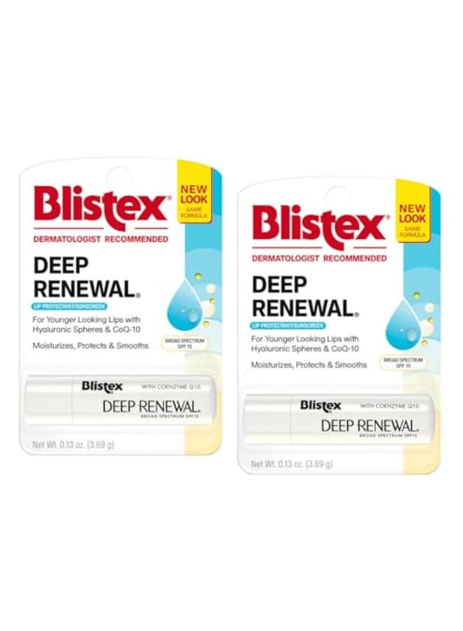 Blistex Deep Renewal Lip Protectant Sunscreen Balm 013 Ounces Pack of 2