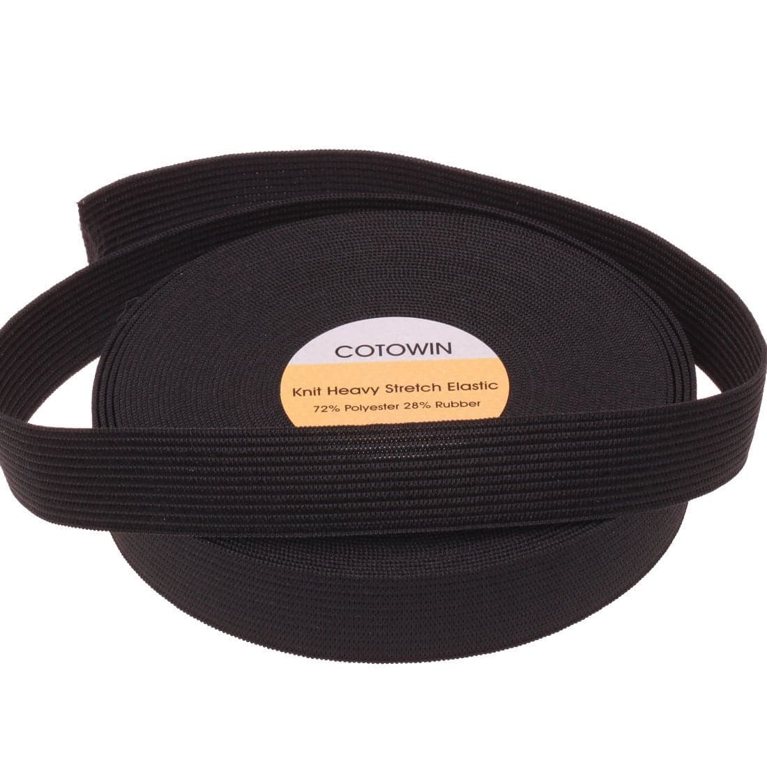 COTOWIN 34 Inch Black High Elasticity Black Knit Elastic 10 Yards