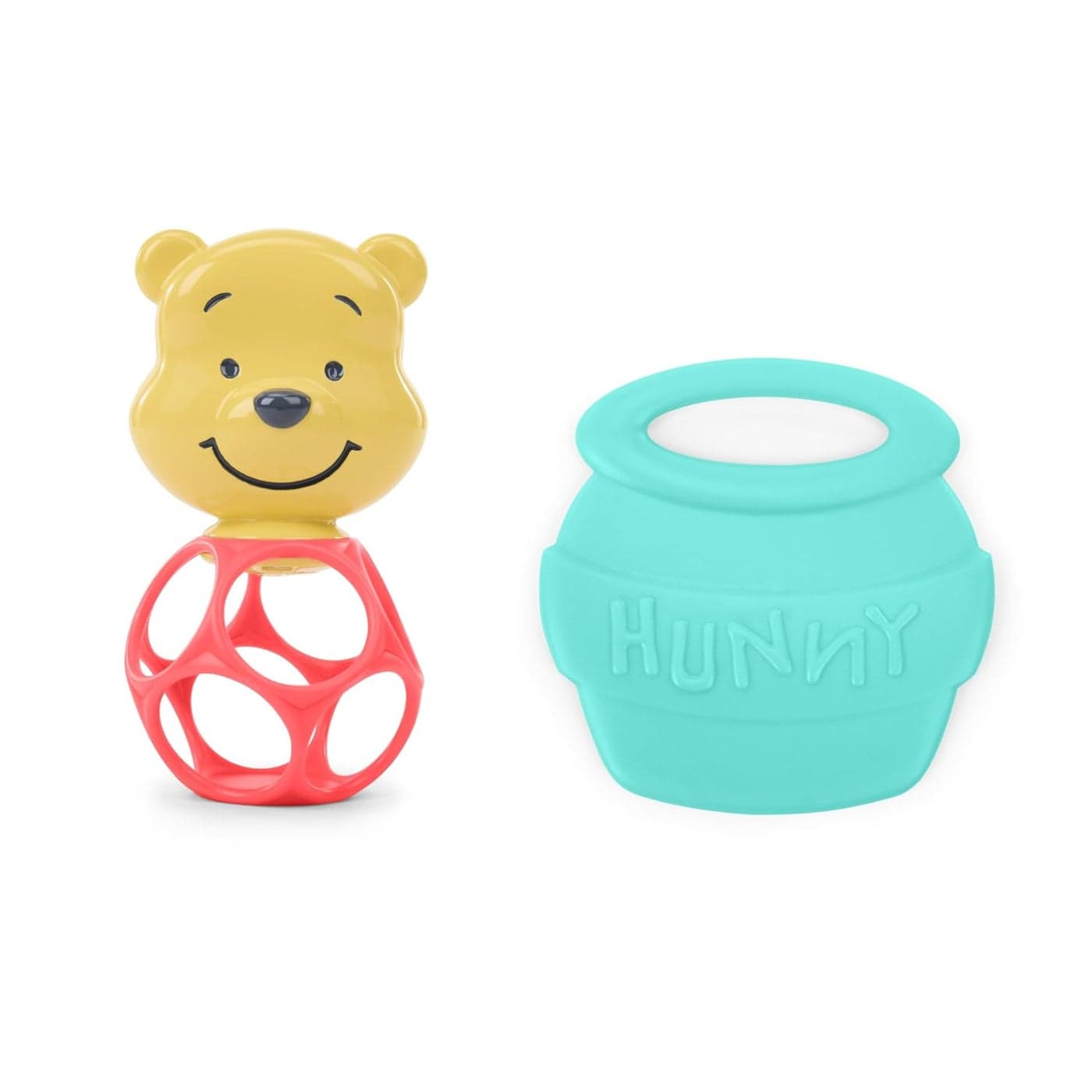 Disney Baby Winnie The Pooh Hunny Shake Rattle Teether by Bright Starts Stroller Toy for On The Go Newborns Up
