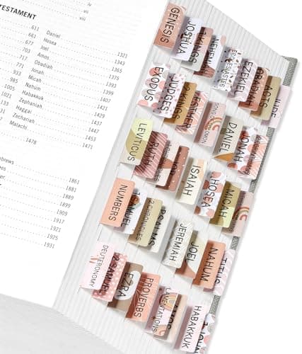 Bible Tabs for Women & Men, Laminated Bible Tabs for Study Bible, Large Print Neutral Bible Tabs for Easy Navigation, Bible Index Tabs, 66 Tabs Old & New Testament, Extra 9 Blank Tabs - Cappuccino