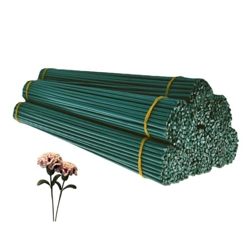 GEIWOGUO 100 Pcs 30cm118inch Green Flower Stem Sticks DIY Floral Material Handmade Wire Stem Accessories